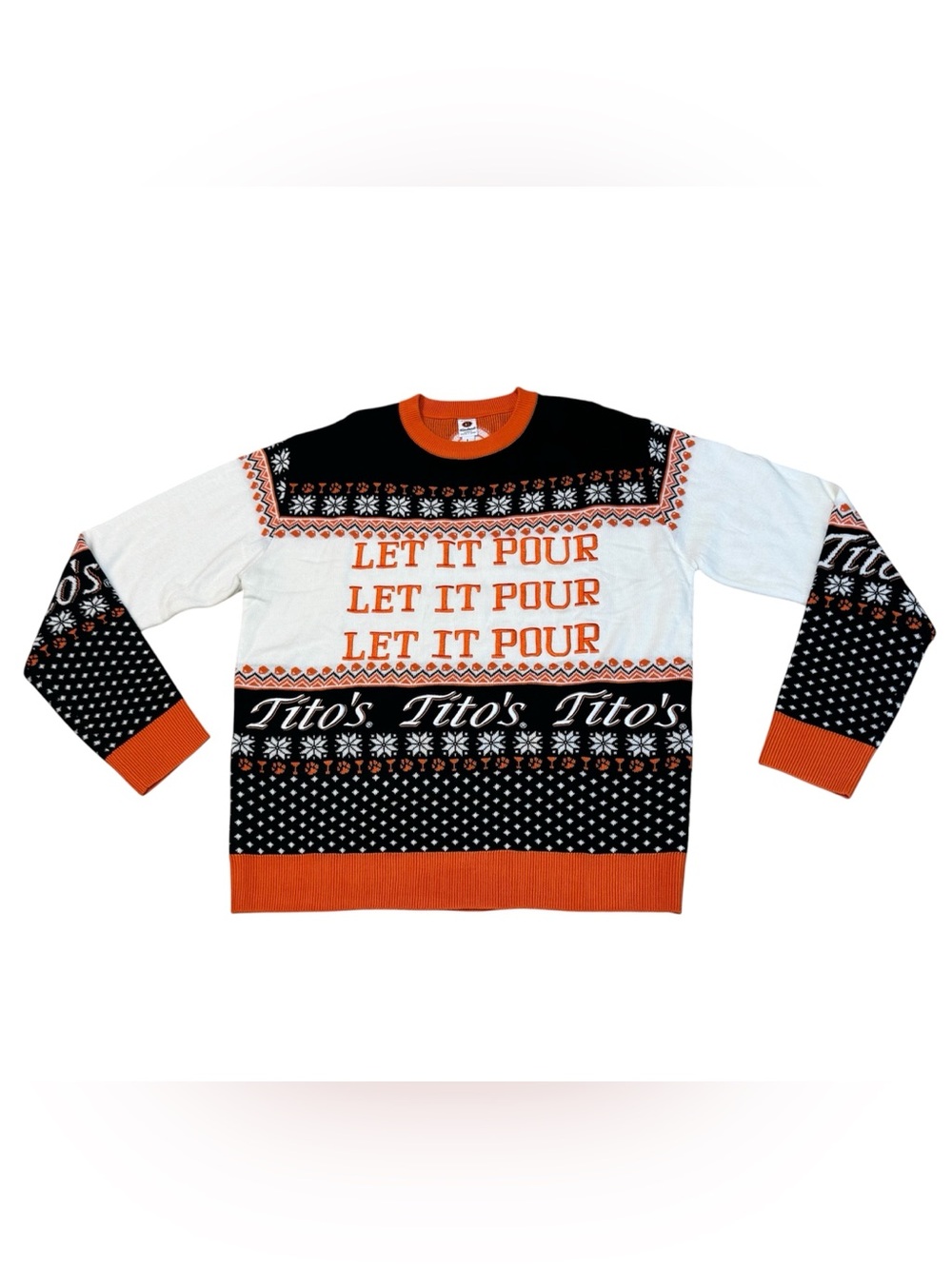 Tito’s Handmade Vodka “Let it Pour” Holiday Ugly Christmas Sweater Size Large